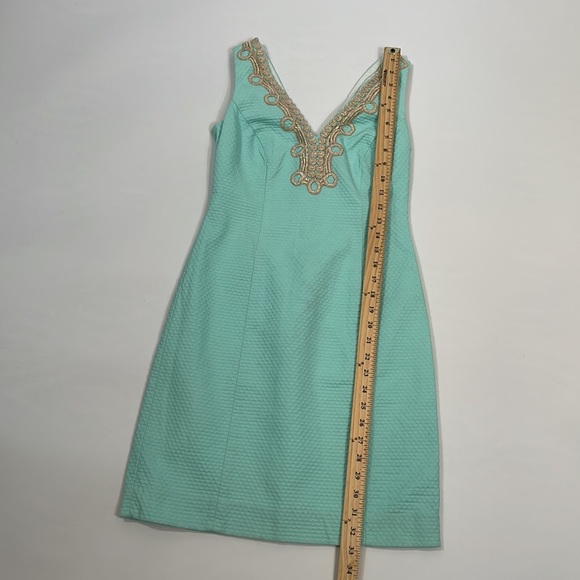 Lilly Pulitzer Dress size 00 Aqua with Gold embellishment - Picture 8 of 12